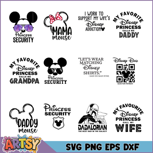 Disney Family SVG Bundle Mom, Dad, Grandparents
