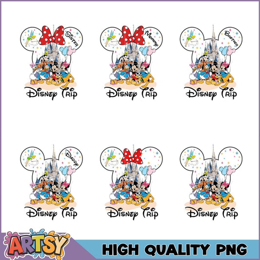 Disney Family Trip PNG Bundle Sister, Mommy, Brother, Daddy