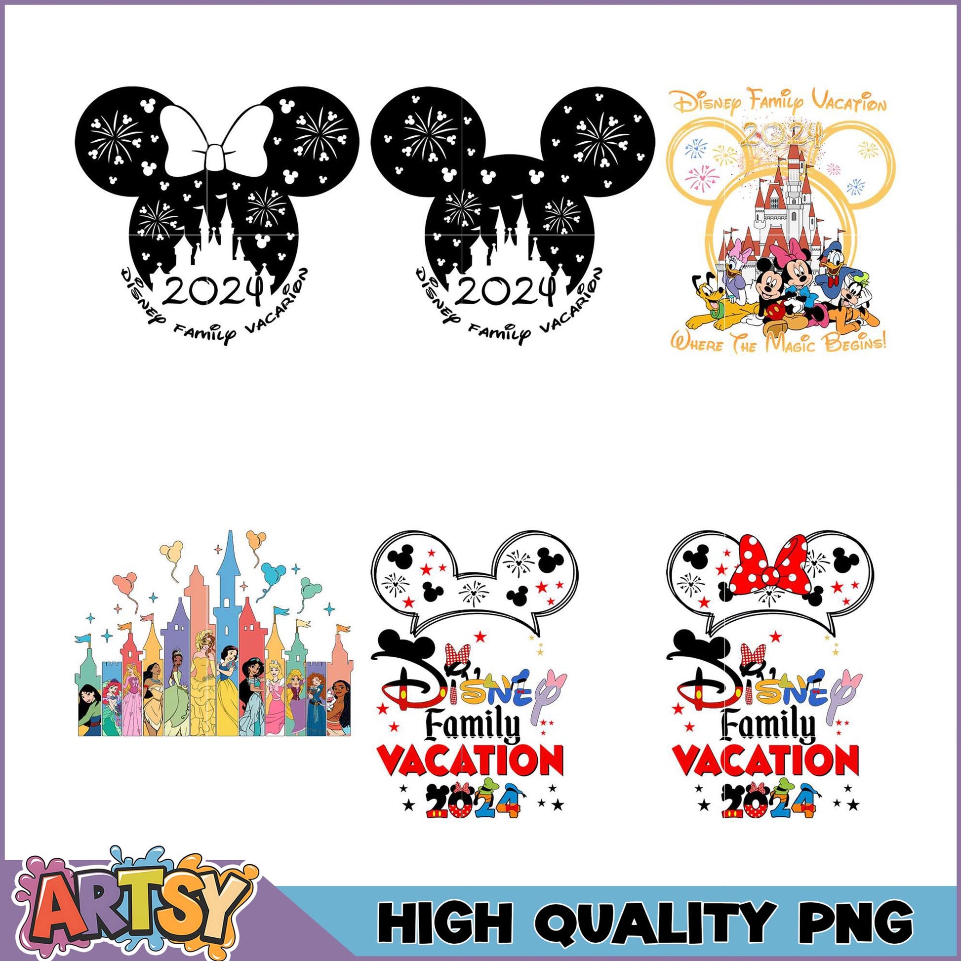 Disney Family Vacation 2024 PNG Bundle