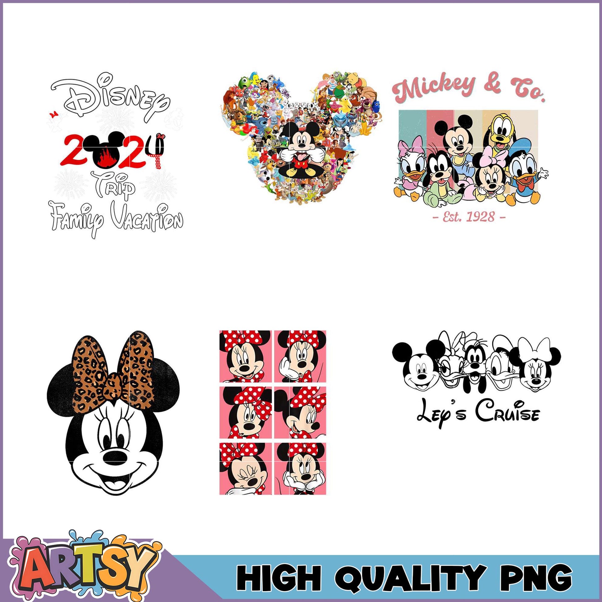 Disney Family Vacation PNG Bundle High Quality Images