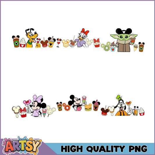 Disney Food Characters PNG Bundle High Quality Images