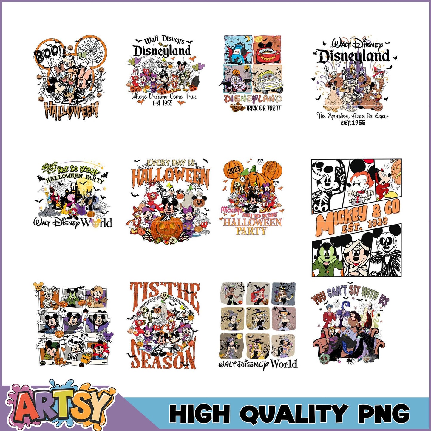 Disney Halloween PNG Bundle - High Quality Images