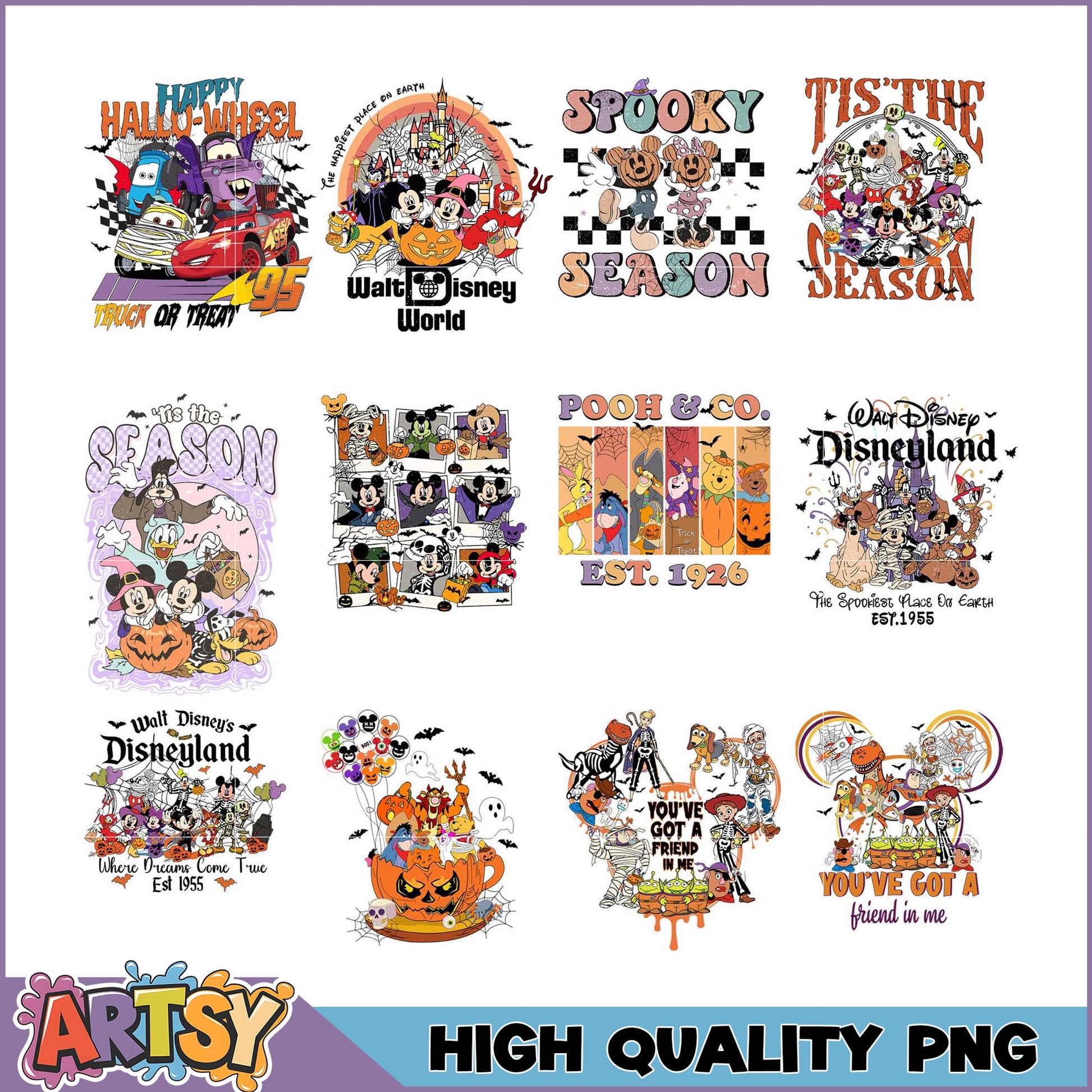 Disney Halloween PNG Bundle Festive Designs for Every Occasion