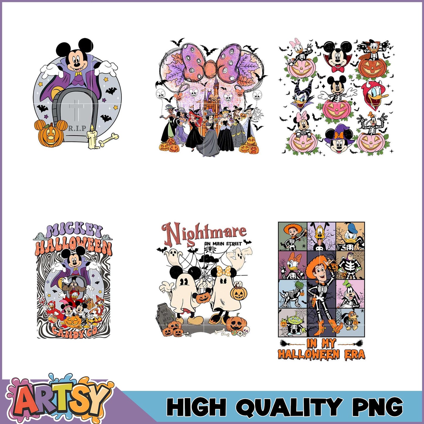 Disney Halloween PNG Bundle High-Quality Images