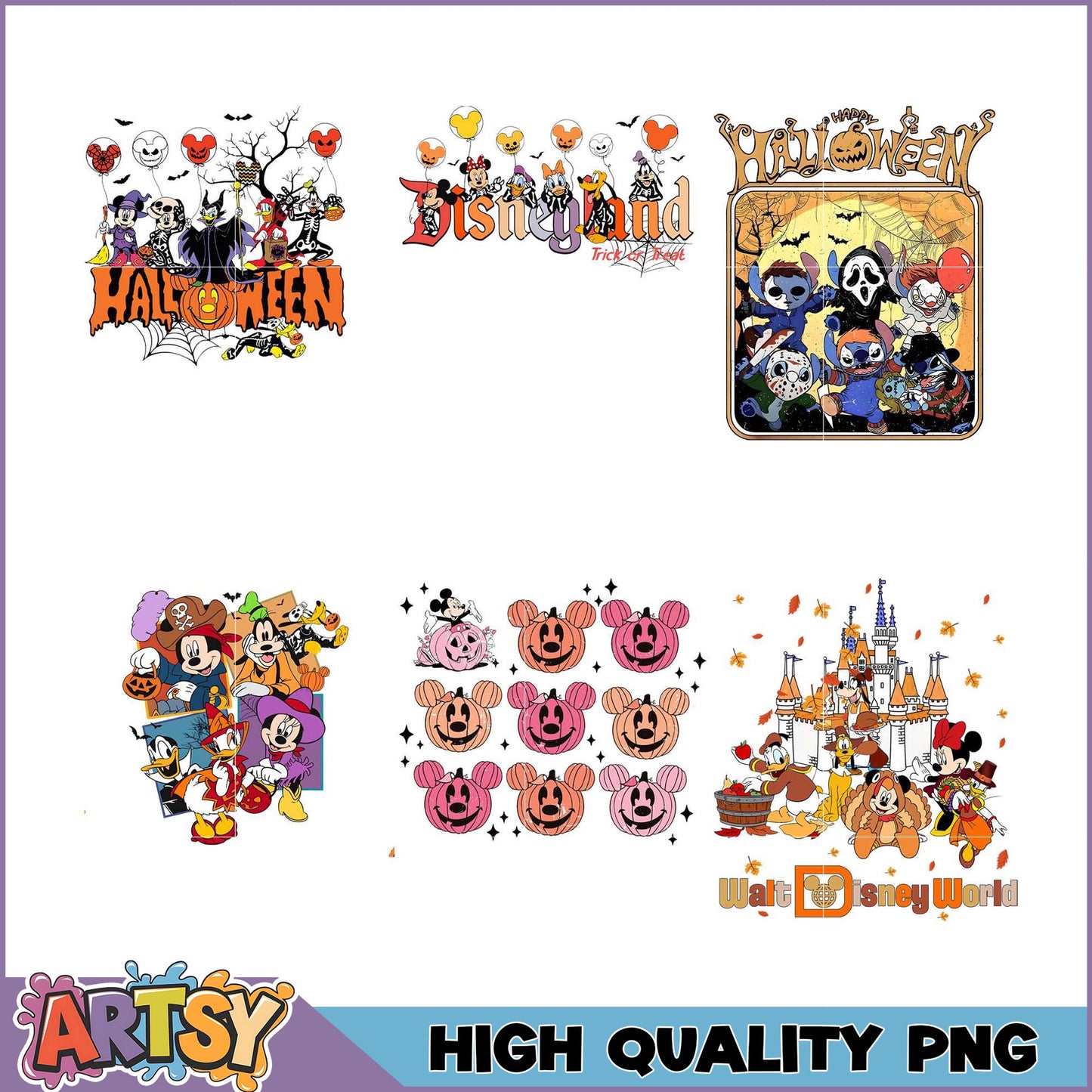 Disney Halloween PNG Bundle High Quality Images