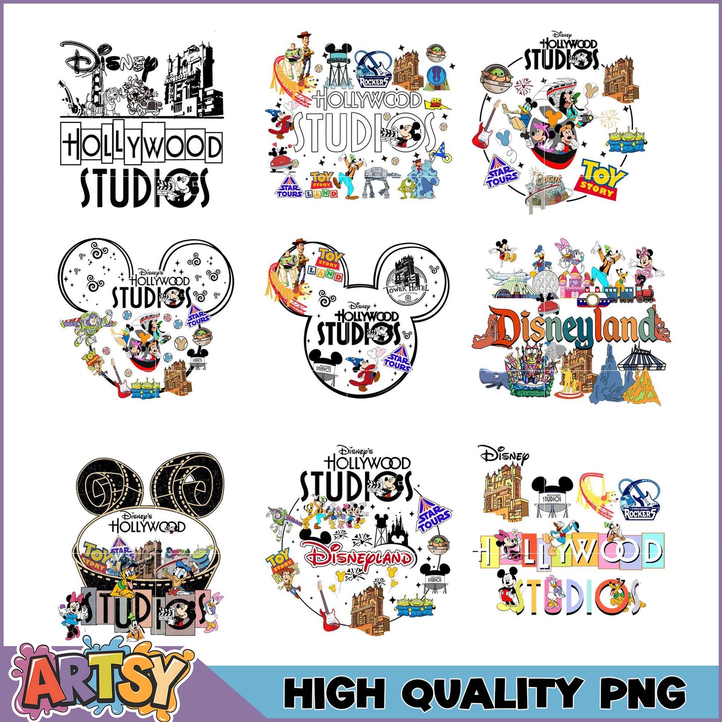 Disney Hollywood Studios PNG Bundle - High Quality Images