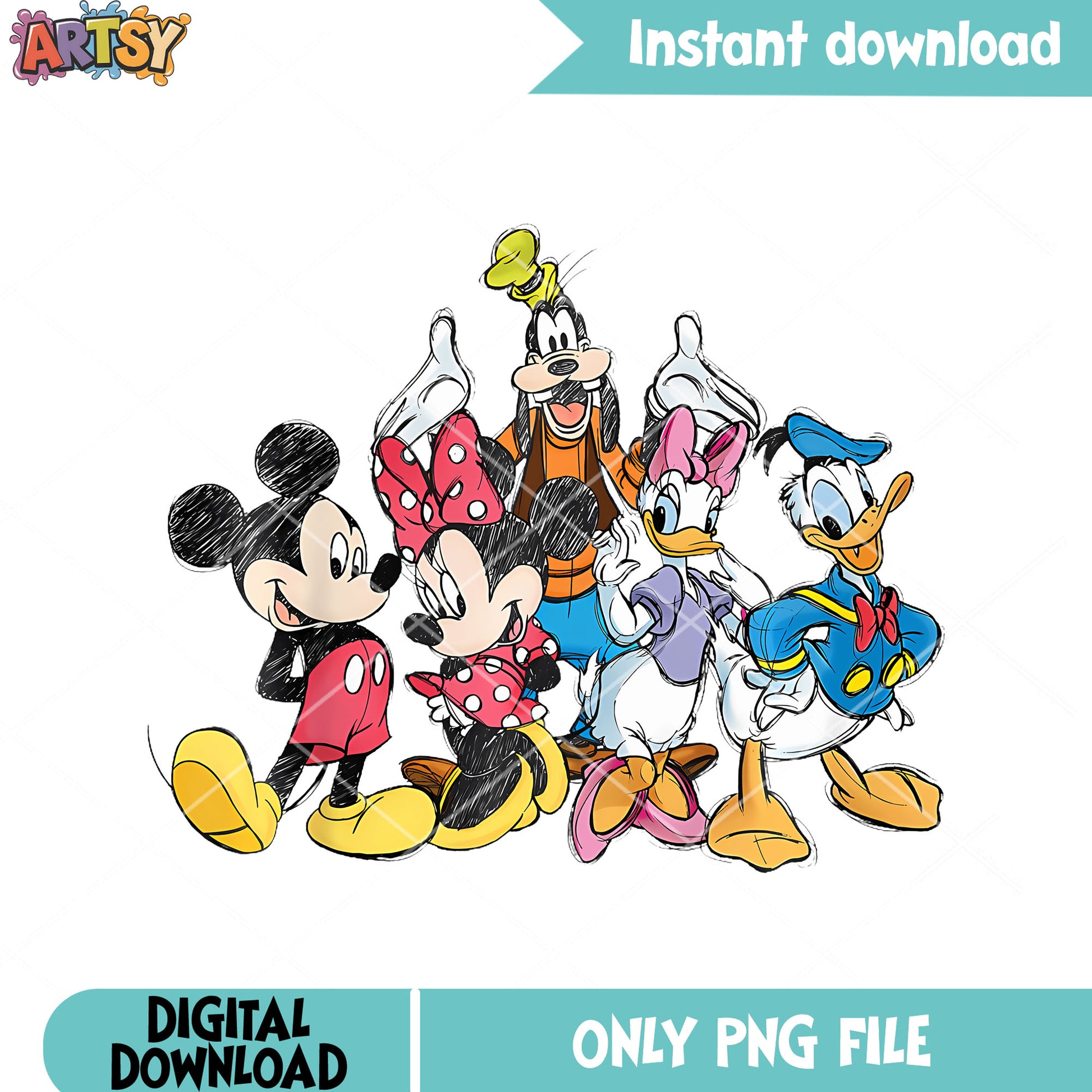 Disney Mickey And Friends Short Sleeve png, mickey characters​ png