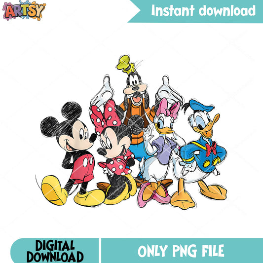 Disney Mickey And Friends Short Sleeve png, mickey characters​ png