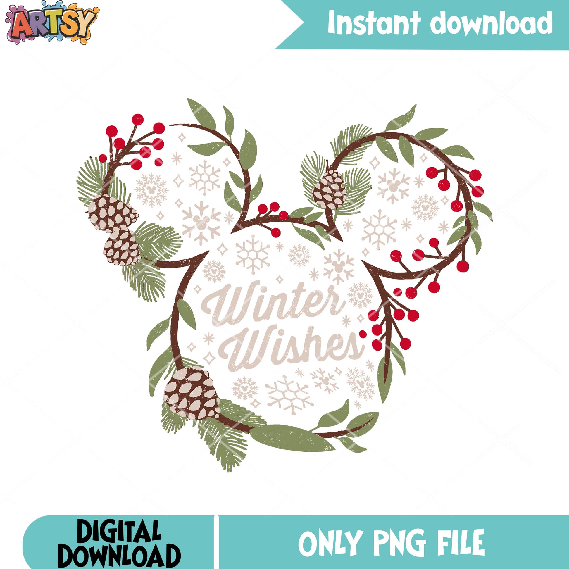 Disney Mickey Mouse Winter Wishes Vintage