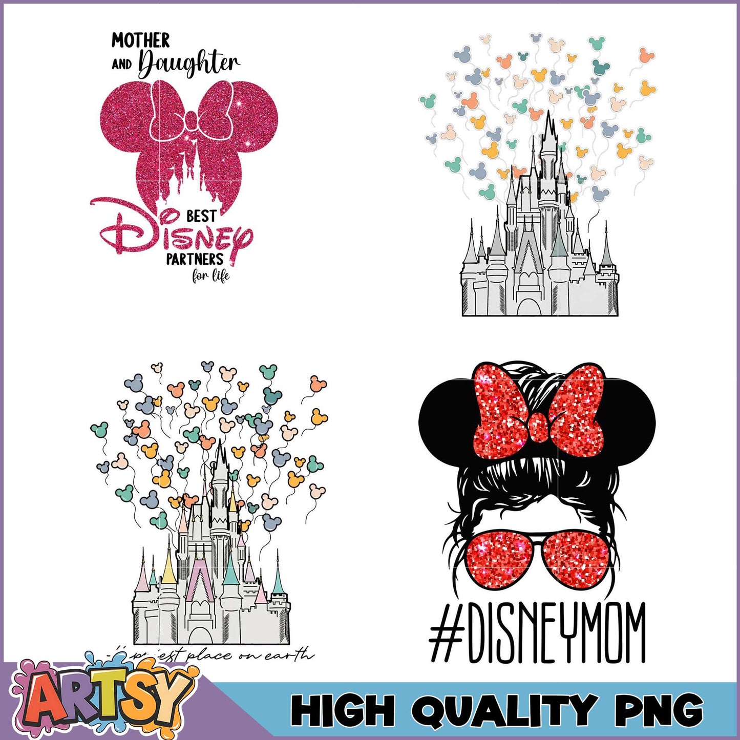 Disney Mom PNG Bundle Mom & Daughter Designs