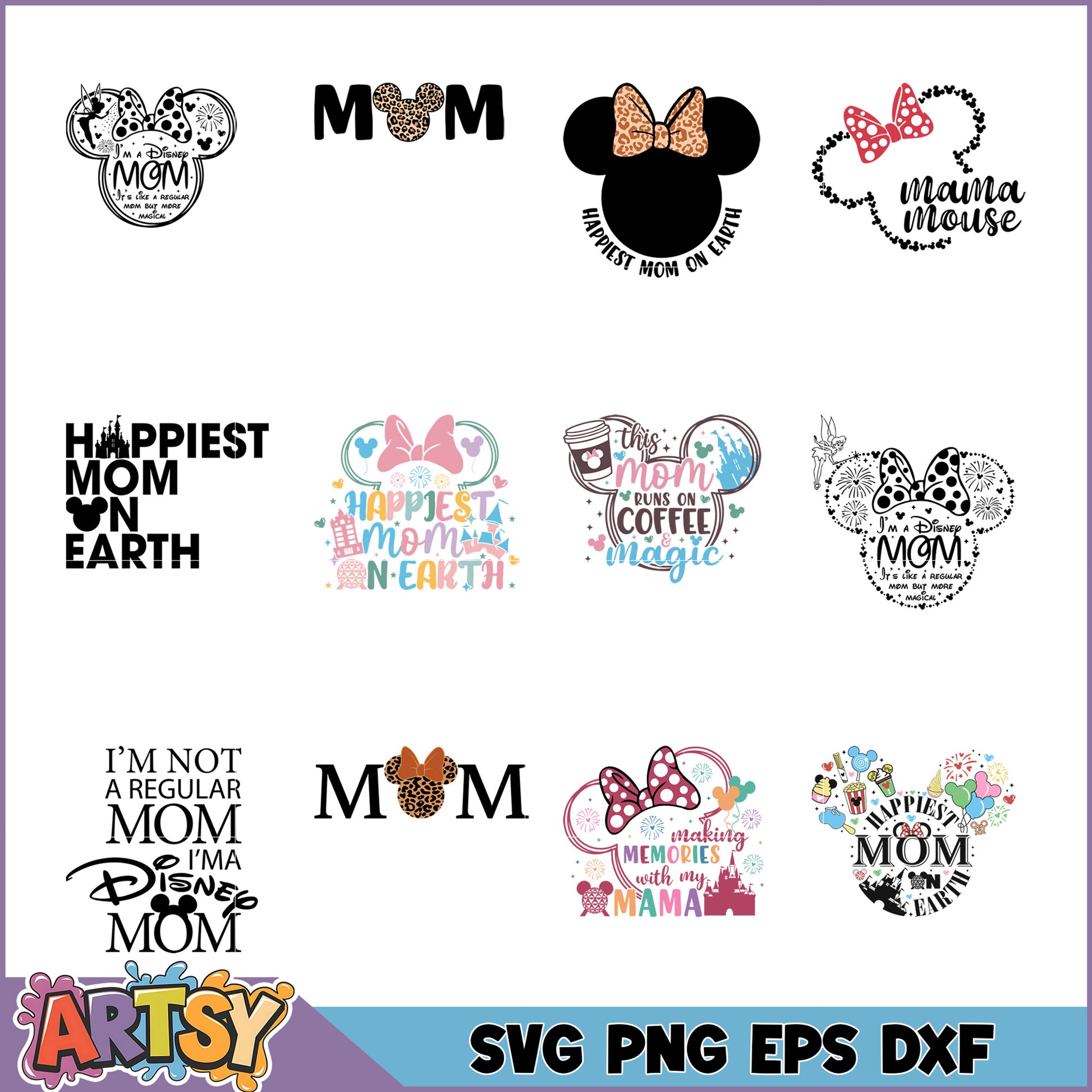Disney Mom SVG Bundle 10 Cute Designs