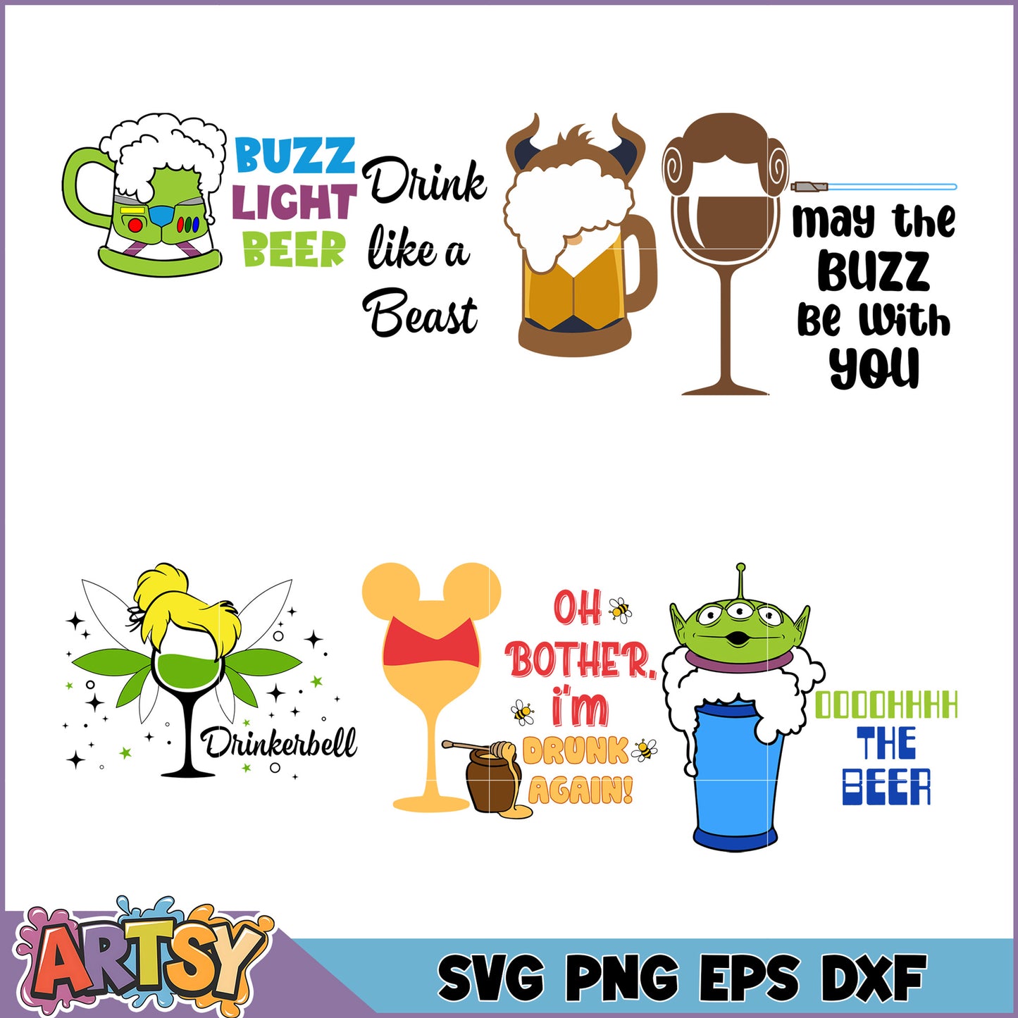 Disney Movie Beer SVG Bundle