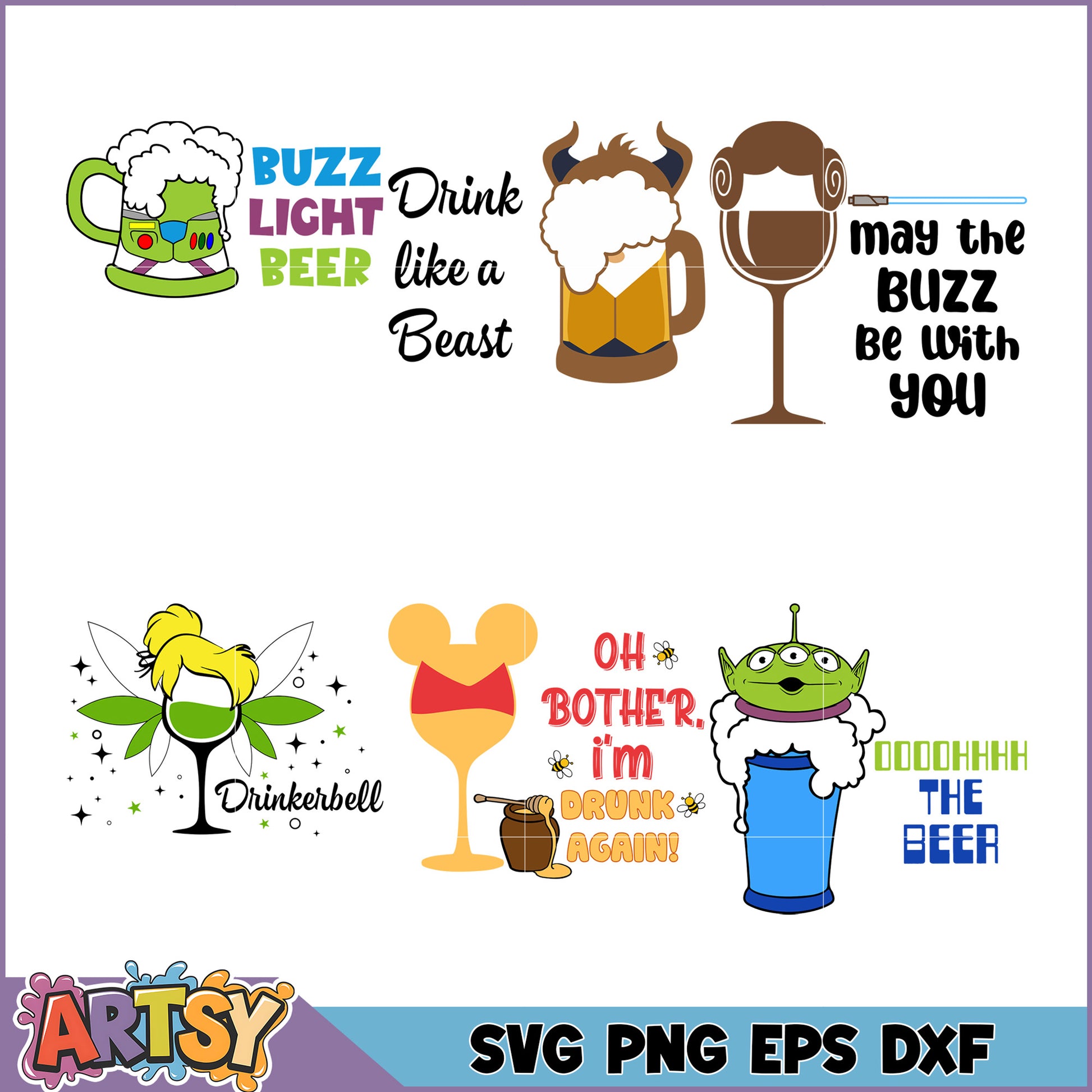Disney Movie Beer SVG Bundle