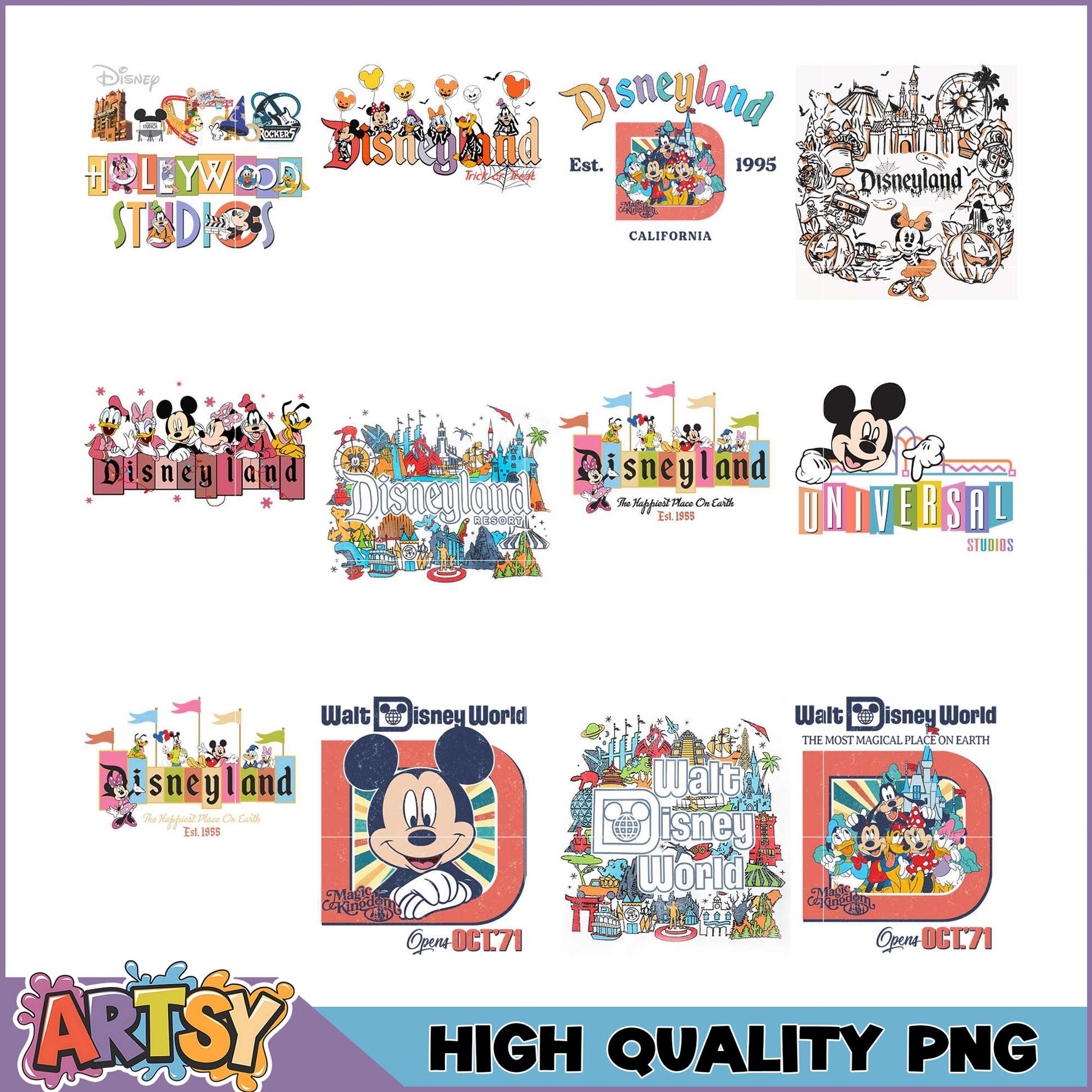 Disney Parks PNG Bundle High-Quality Images