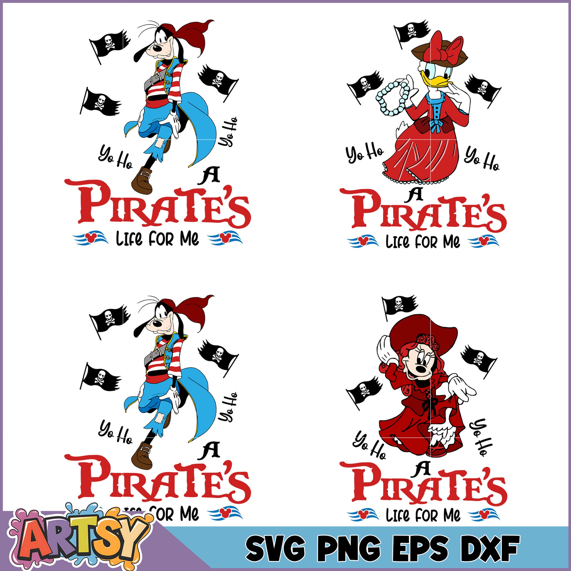 Disney Pirate SVG Bundle Goofy & Minnie