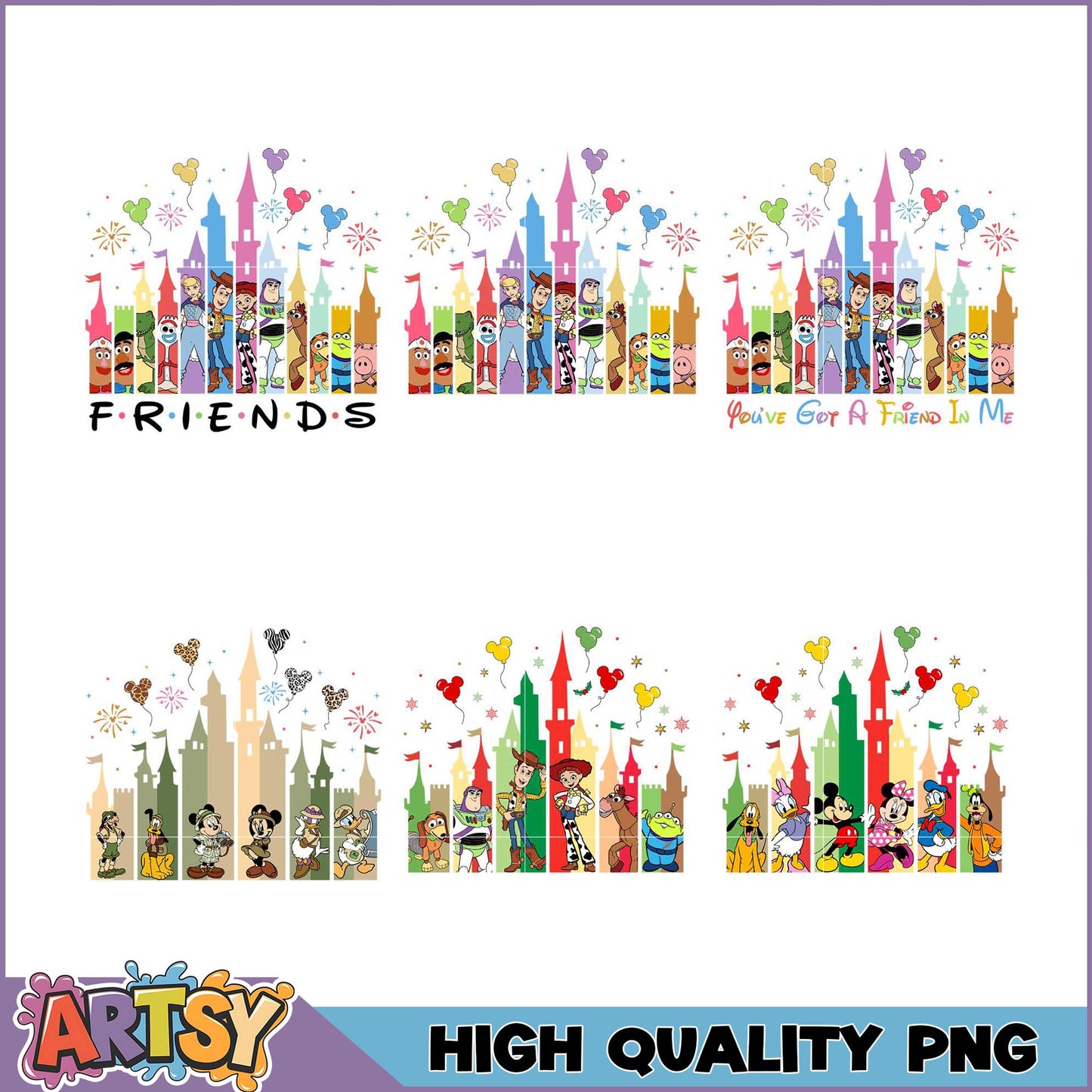 Disney Pixar Friends PNG Bundle High Quality
