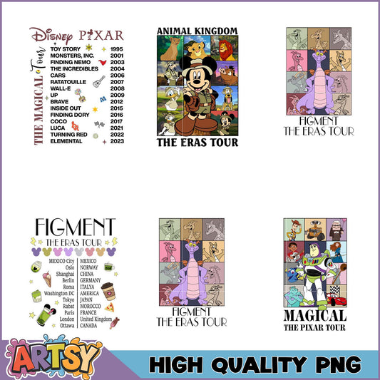 Disney Pixar Magical Eras Tour PNG Bundle