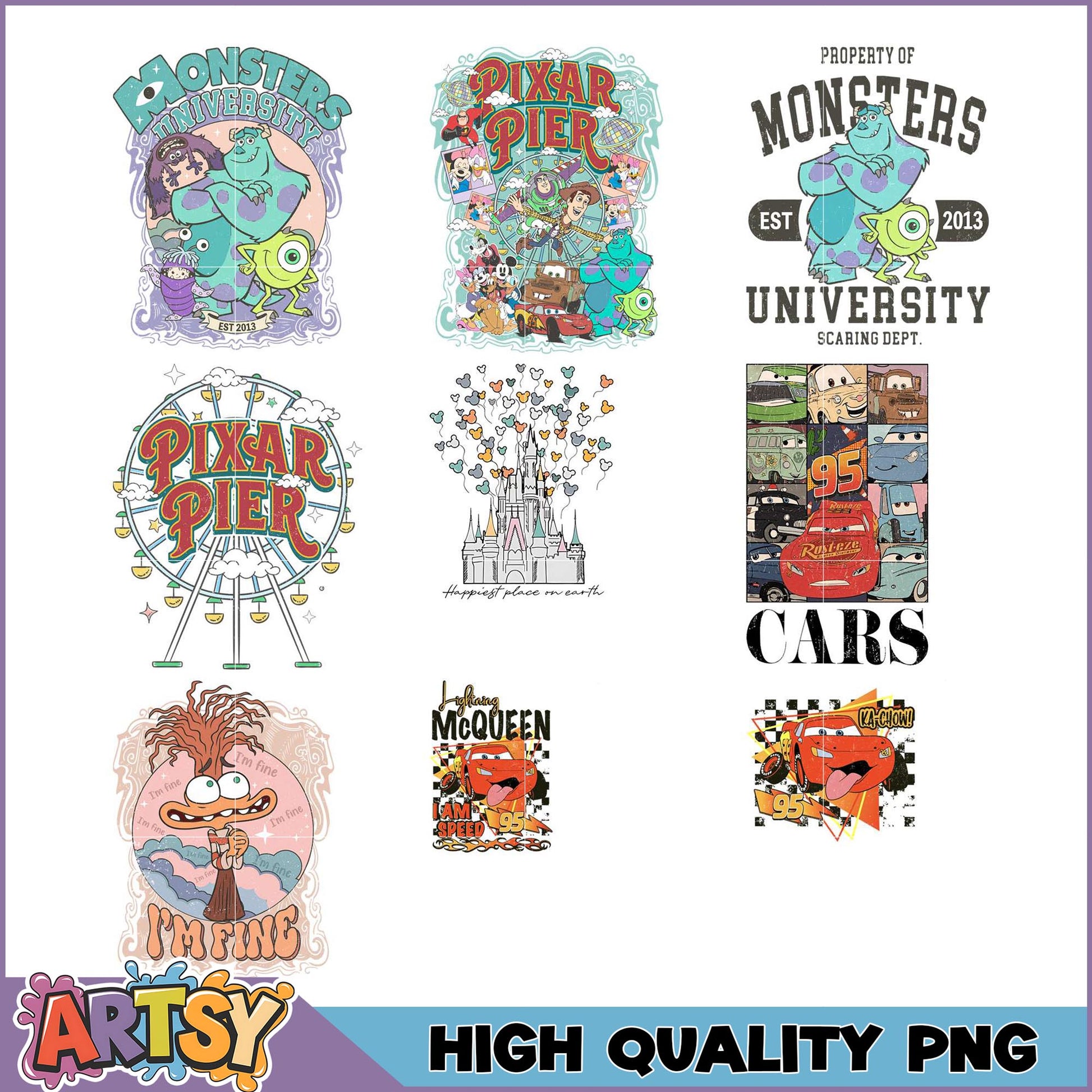 Disney Pixar PNG Bundle High Quality Images