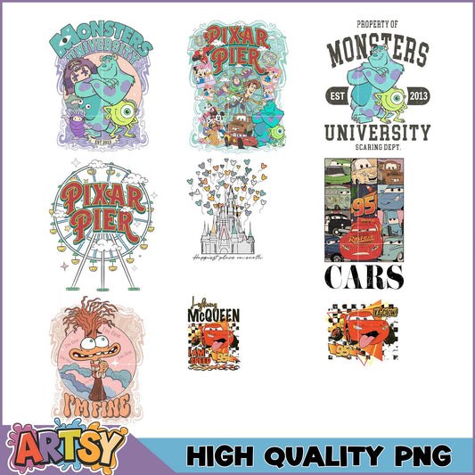 Disney Pixar PNG Bundle High Quality Images