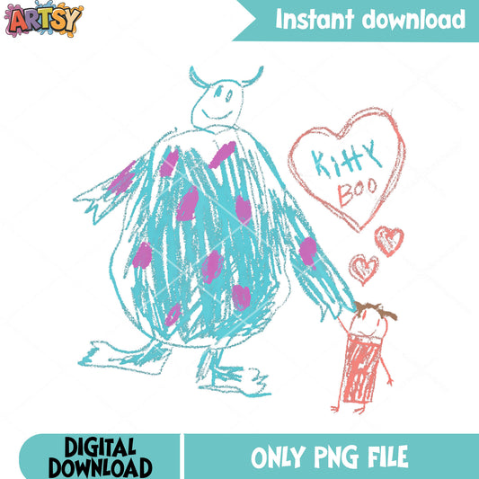 Disney Pixars Monsters Inc. Sulley Kitty Boo png, sulley monster png