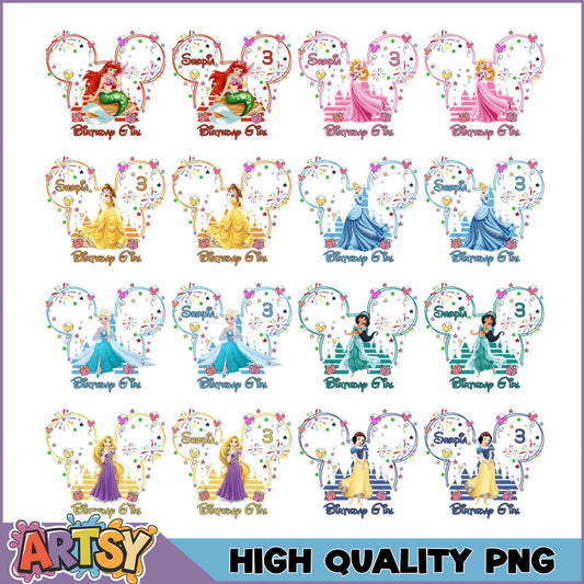 Disney Princess Mickey PNG Bundle - High Quality