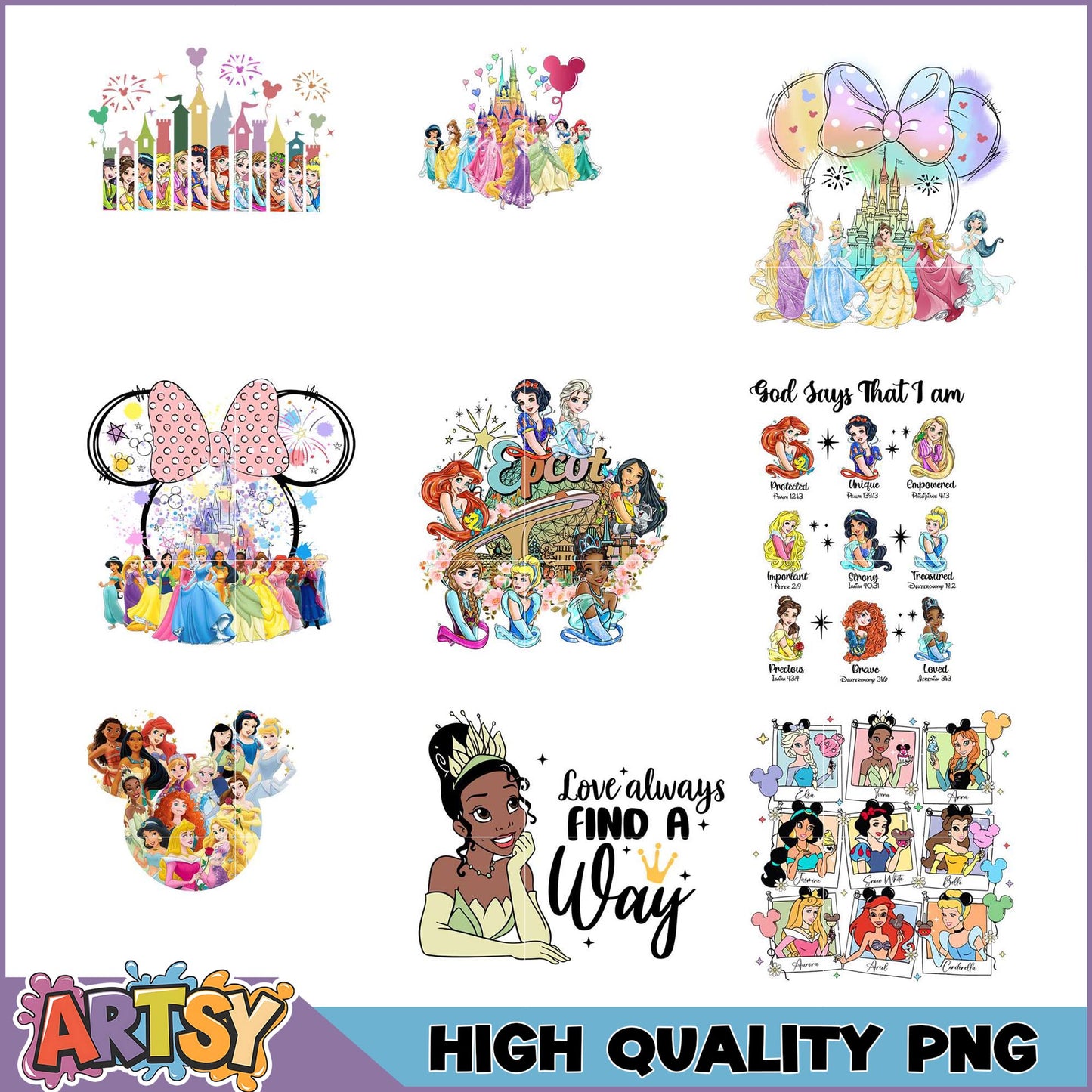 Disney Princess PNG Bundle High Quality Images