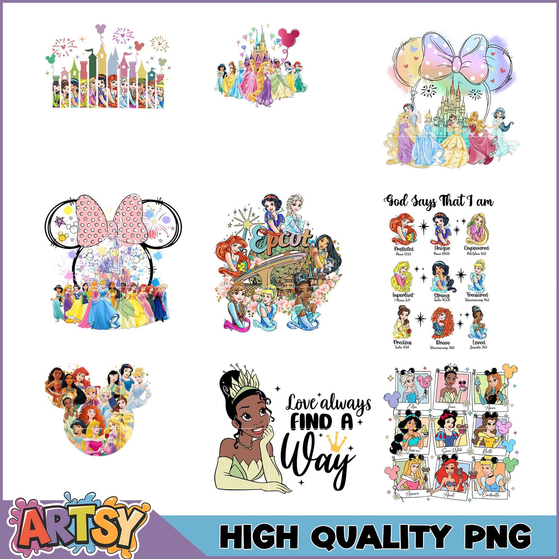 Disney Princess PNG Bundle High Quality Images
