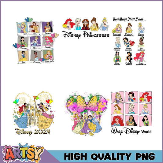 Disney Princess PNG Bundle for Crafting and Design Use