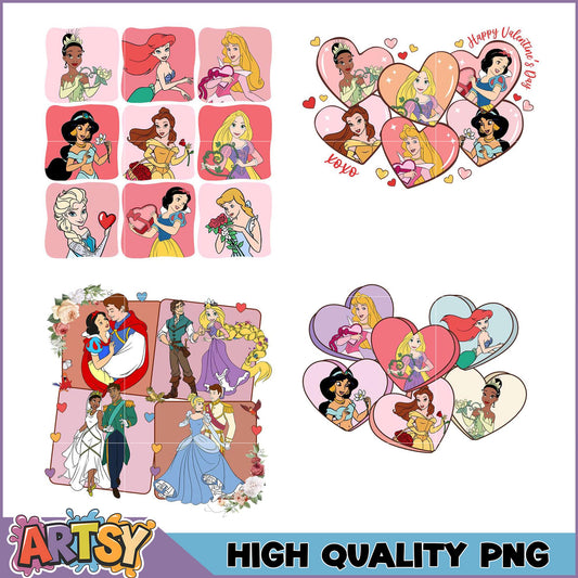 Disney Princess Valentine PNG Bundle High Quality Images