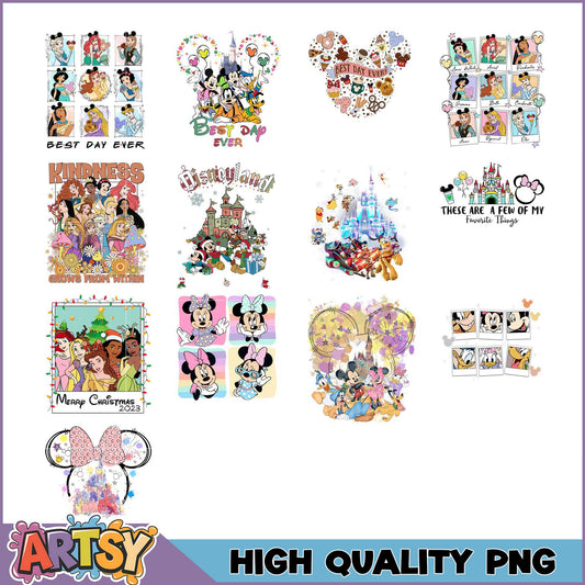 Disney Princess & Mickey PNG Bundle High Quality Designs