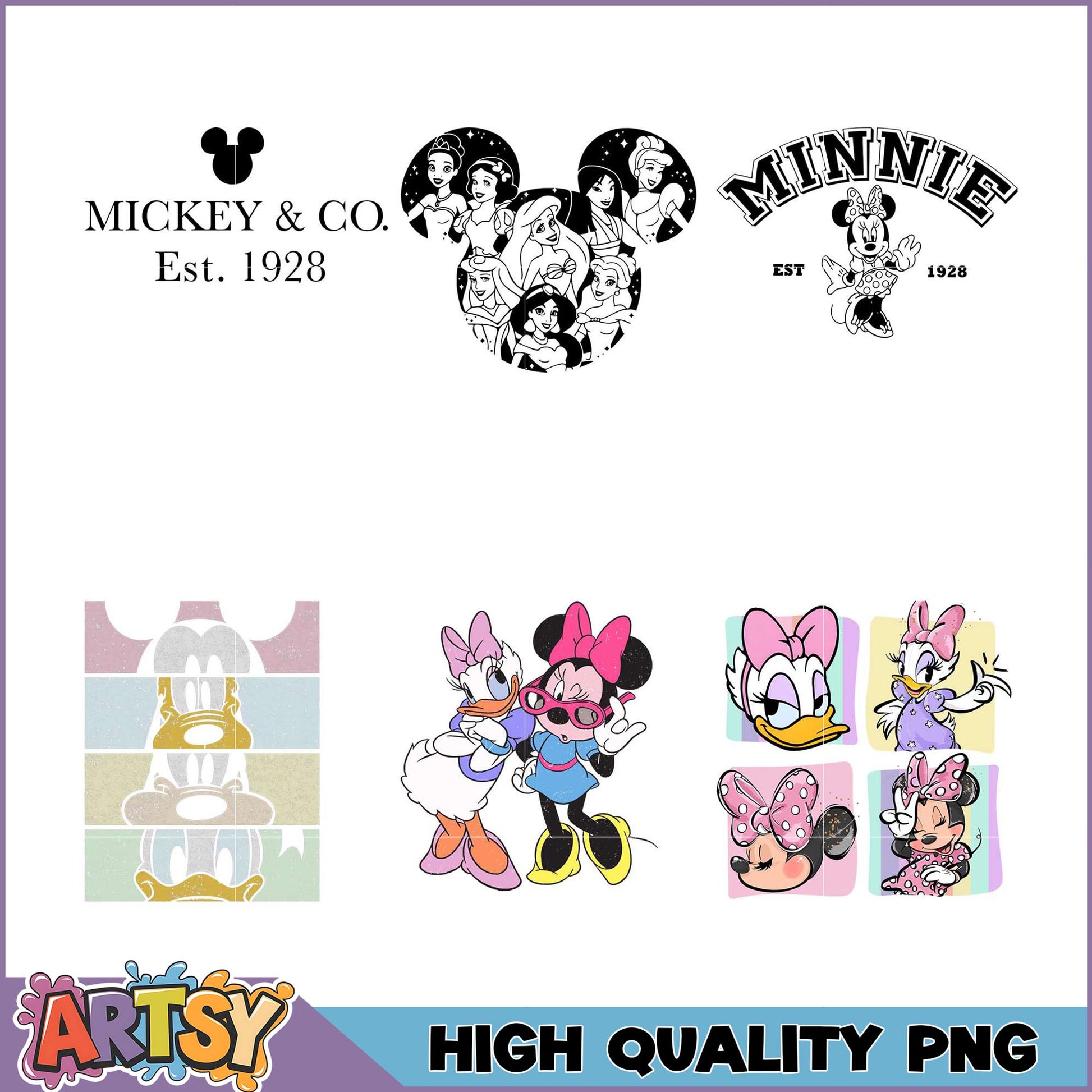 Disney Princesses & Minnie Mouse PNG Bundle