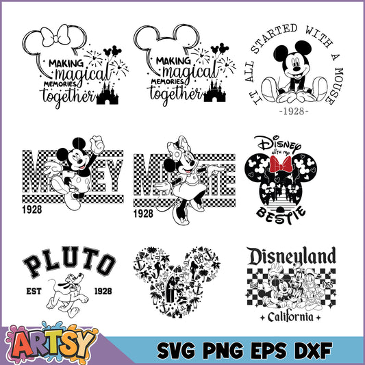 Disney SVG Bundle Mickey Minnie Pluto