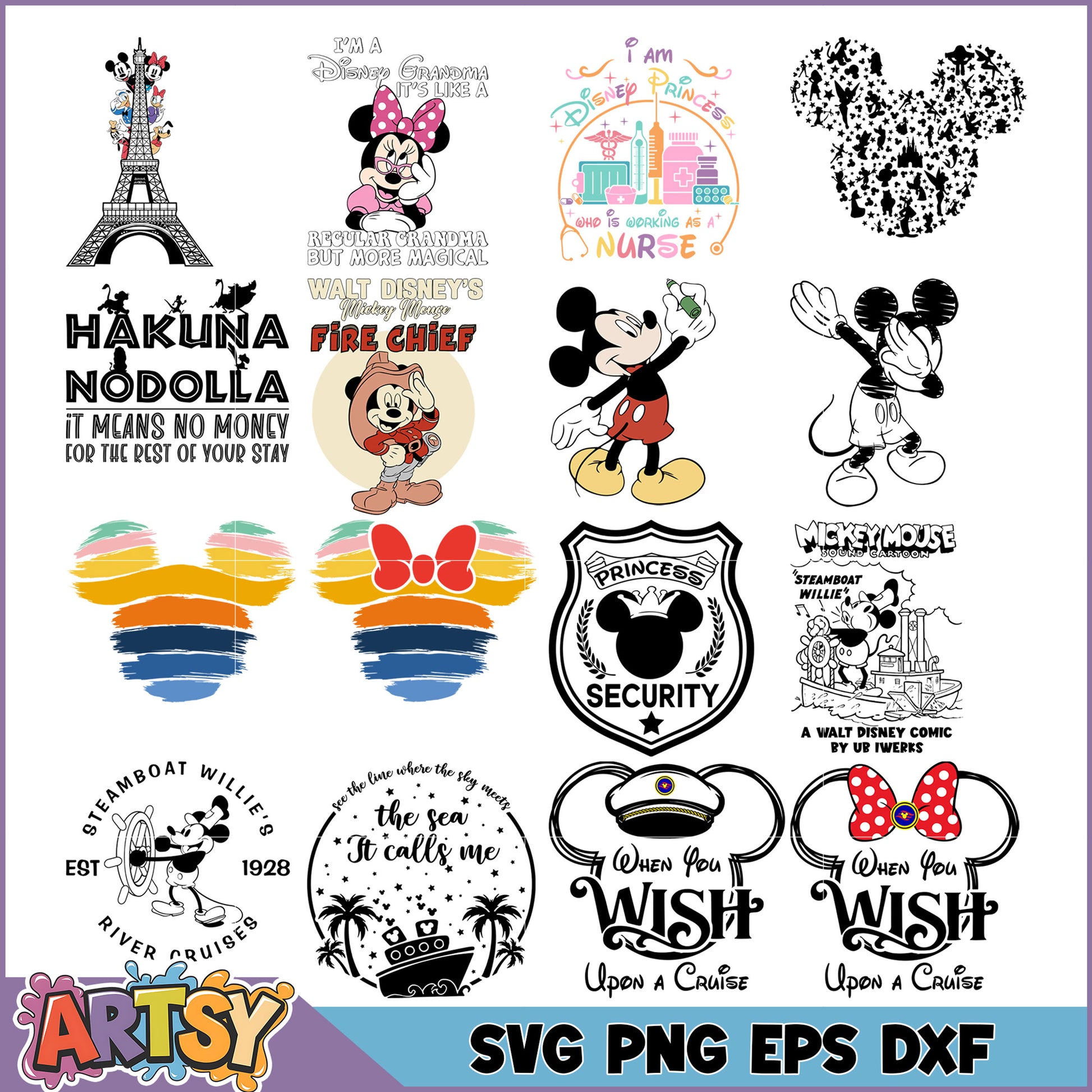 Disney SVG Bundle Mickey Mouse Designs
