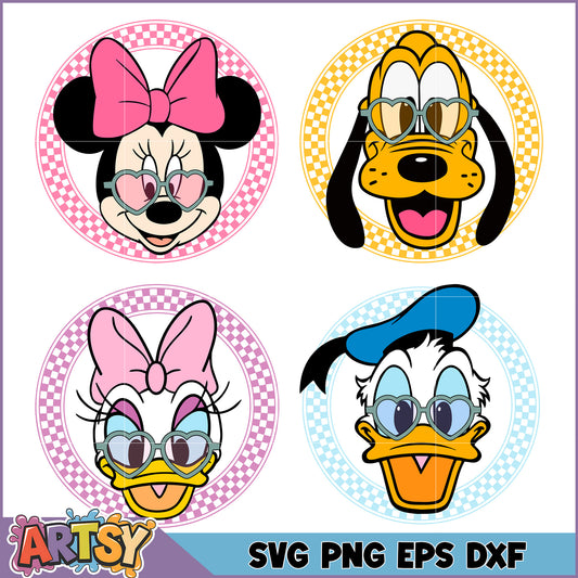 Disney SVG Bundle Minnie, Pluto, Daisy, Donald