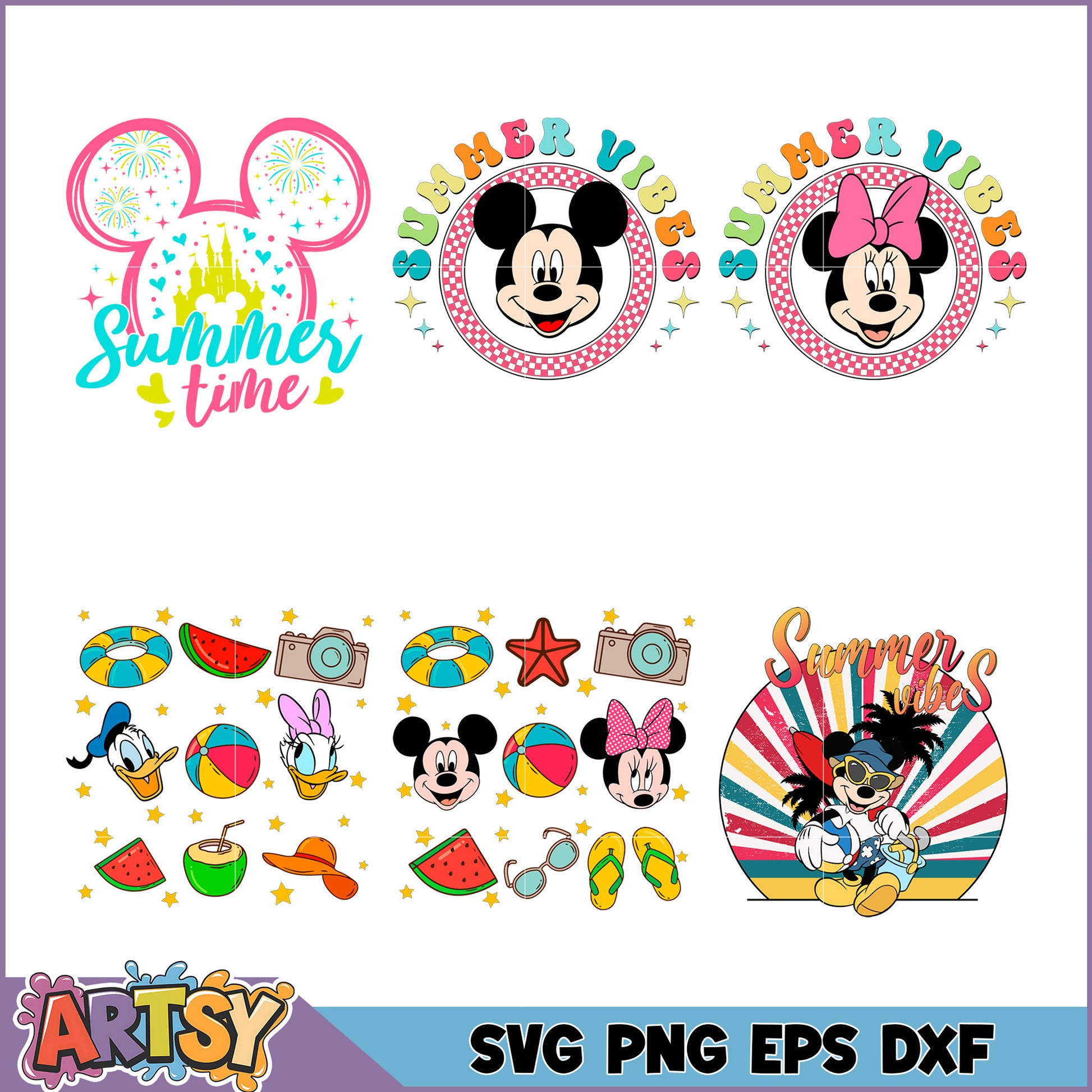 Disney Summer SVG Bundle PNG EPS DXF