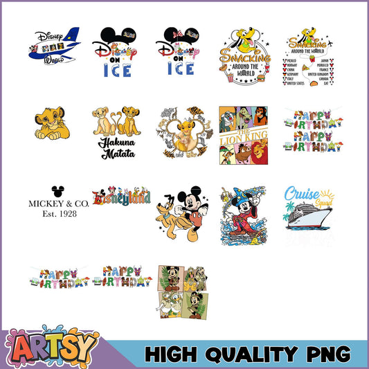 Disney Themed High Quality PNG Bundle for Creative Projects