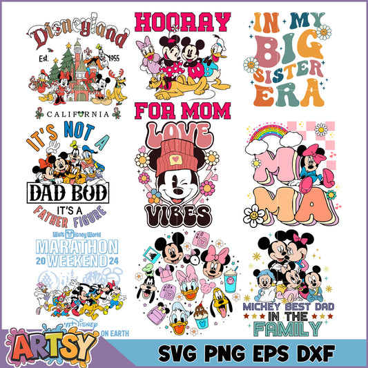 Disney Themed SVG Bundle Adorable Designs for Family Celebrations