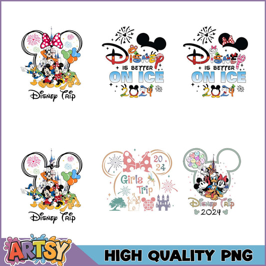 Disney Trip 2024 PNG Bundle High Quality Designs