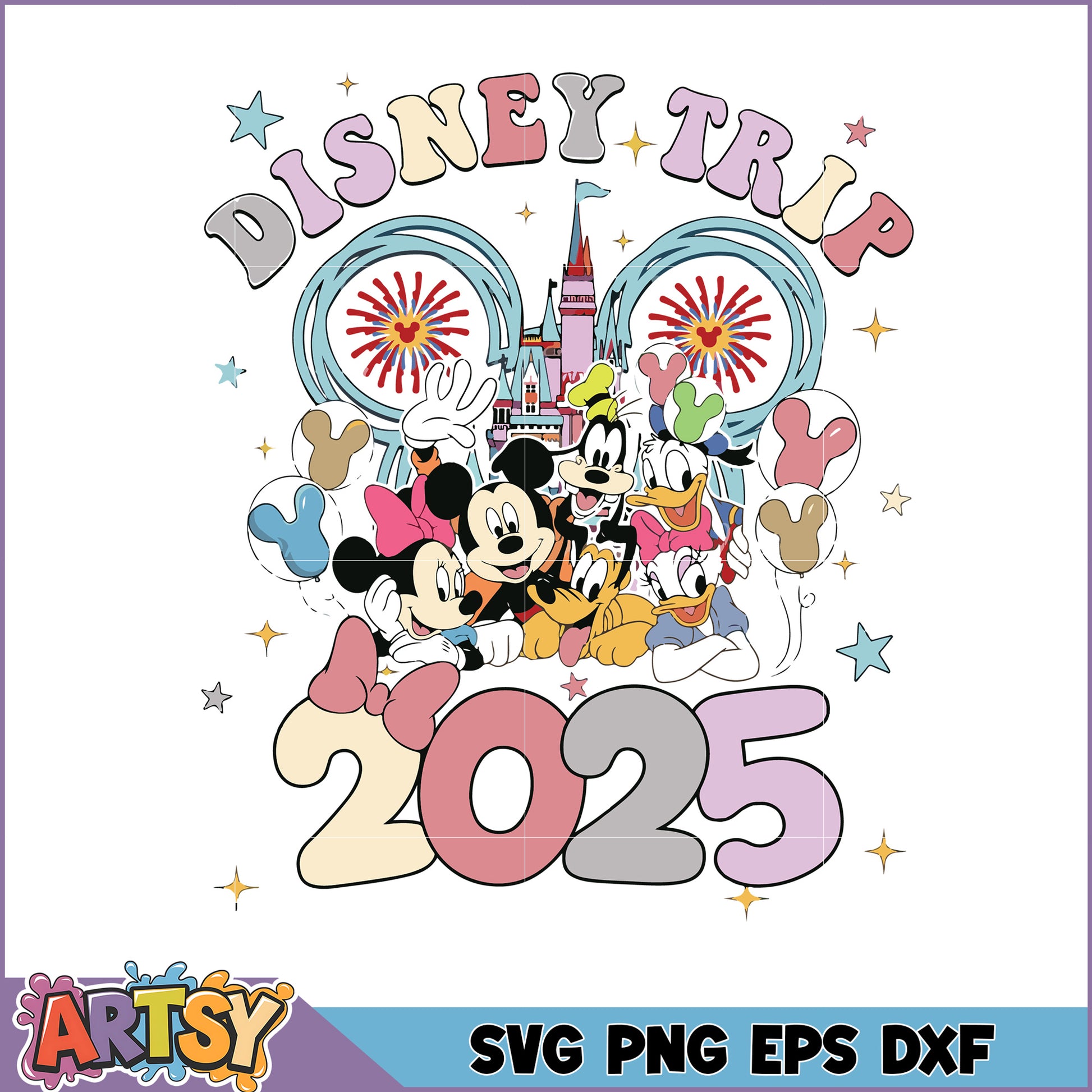 Disney Trip 2025 SVG Design Featuring Mickey and Friends