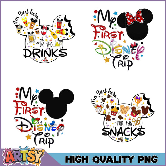 Disney Trip PNG Bundle Snacks & Drinks