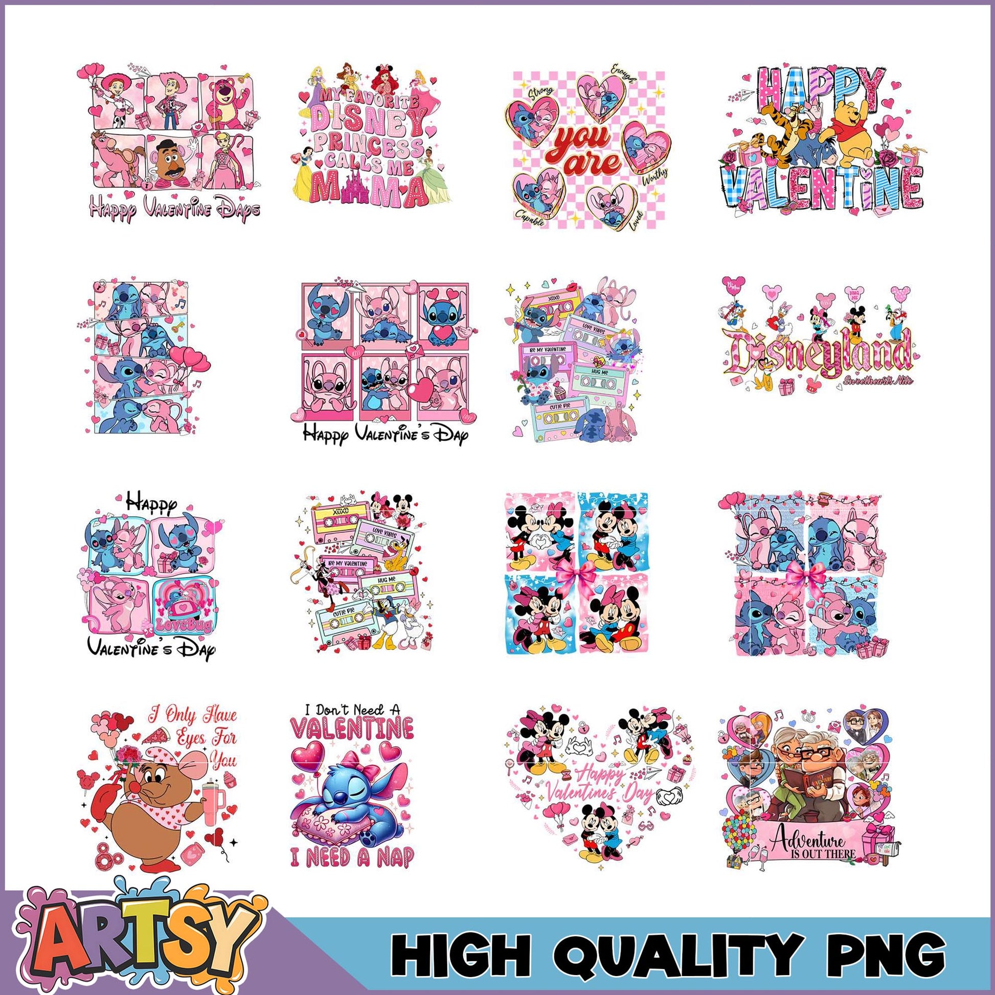 Disney Valentine PNG Bundle High Quality Images
