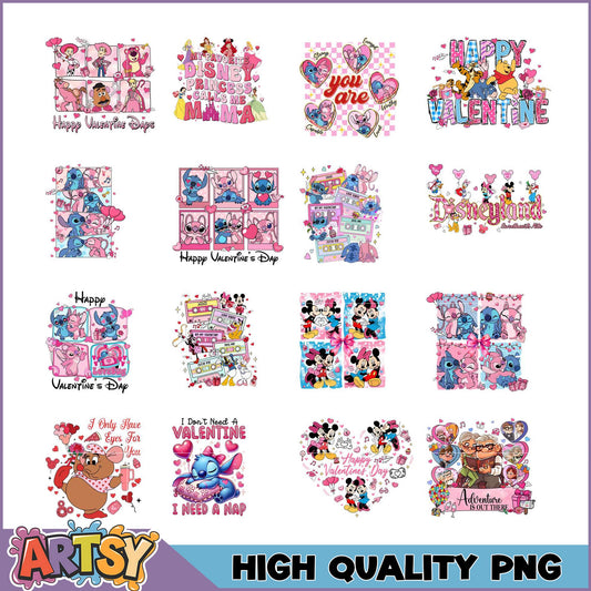 Disney Valentine PNG Bundle High Quality Images