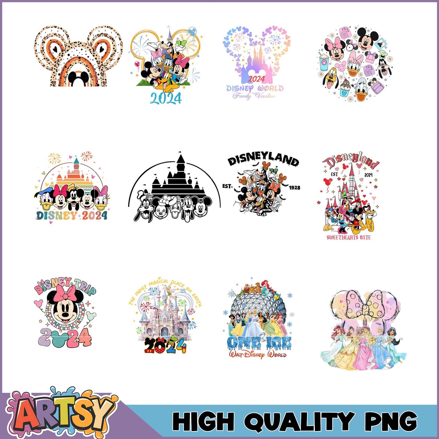 Disney World 2024 PNG Bundle High Quality Images
