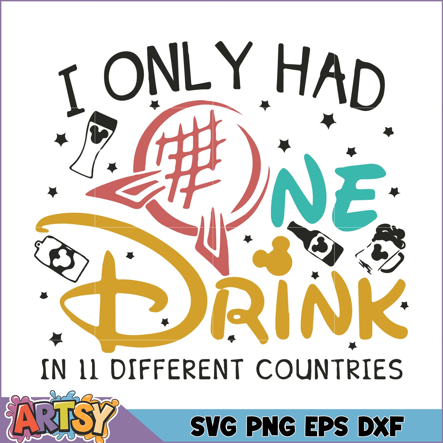 Disney World One Drink SVG Design