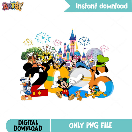 Disney 2025 Mickey And Friends PNG, Disneyland Trip PNG, Disney Castle PNG