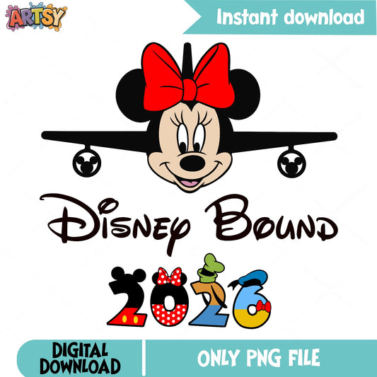 Disney Bound 2026 Minnie Mouse PNG, Disney Trip PNG, Disney Family PNG