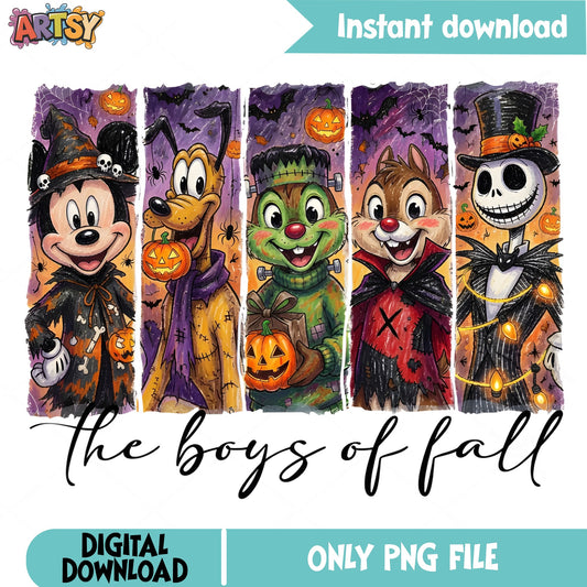 Disney Boys Of Fall Halloween PNG, Mickey Mouse PNG, Halloween PNG