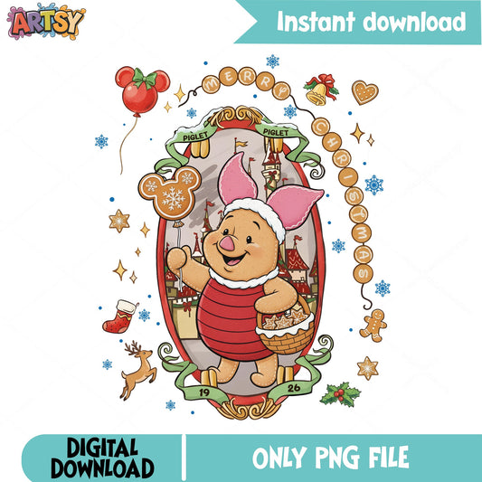 Disney Characters Coquette Bow Piglet