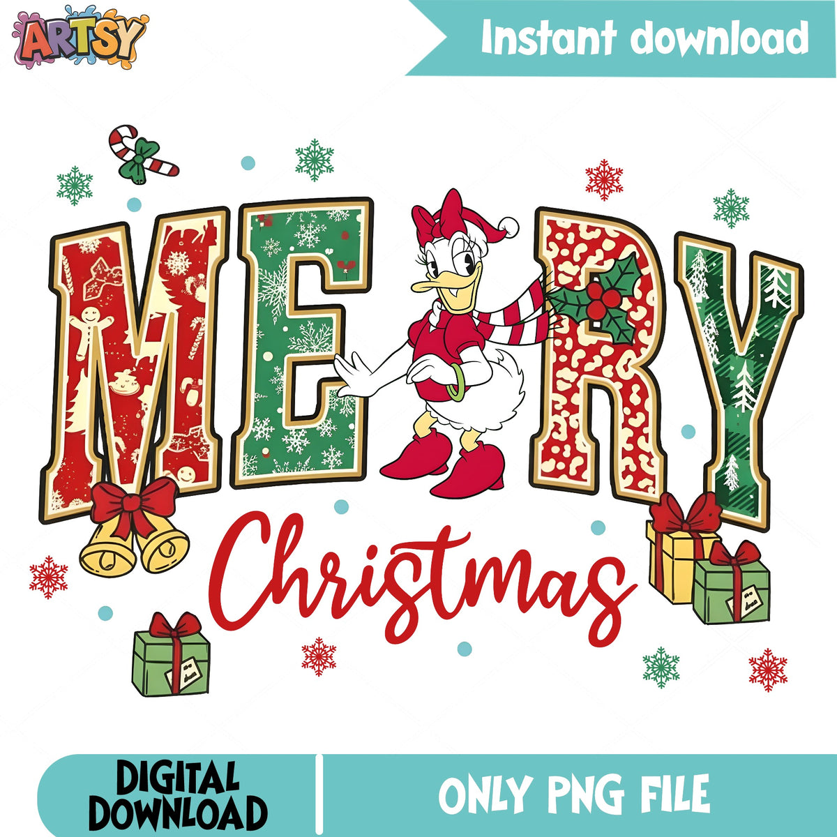 Disney Characters Very Merry Christmas Daisy