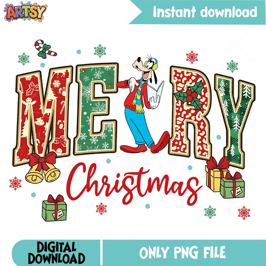 Disney Characters Very Merry Christmas Goofy